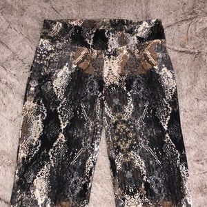 Snake print flare leggings